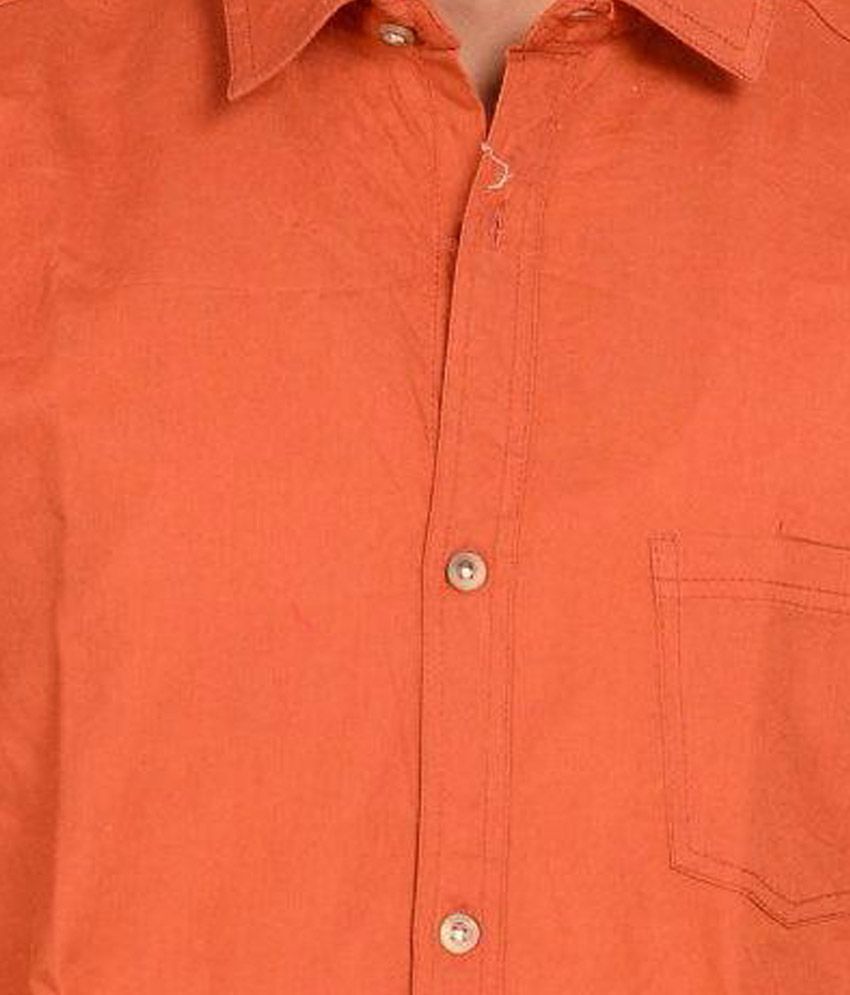 Mozybo Orange Cotton Regular Fit Casual Shirt - Buy Mozybo Orange ...