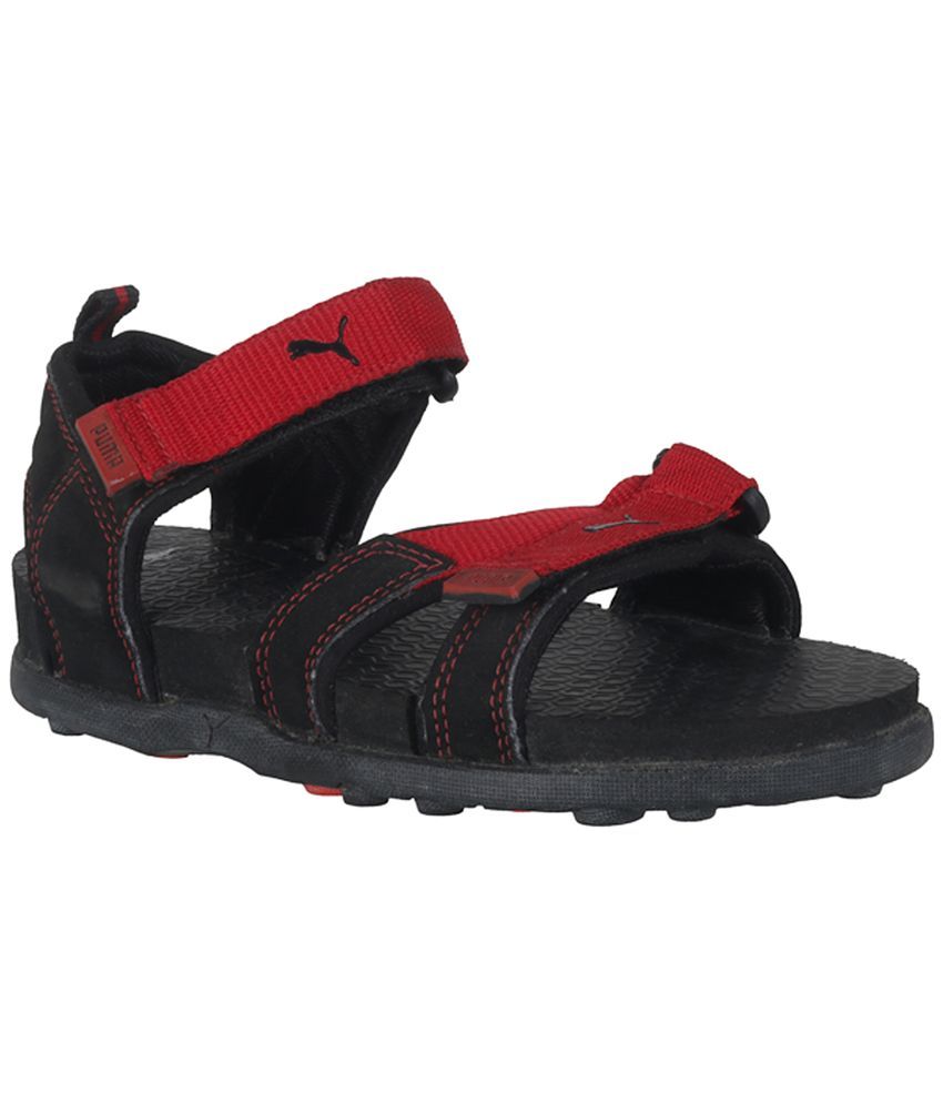 puma red floater sandals