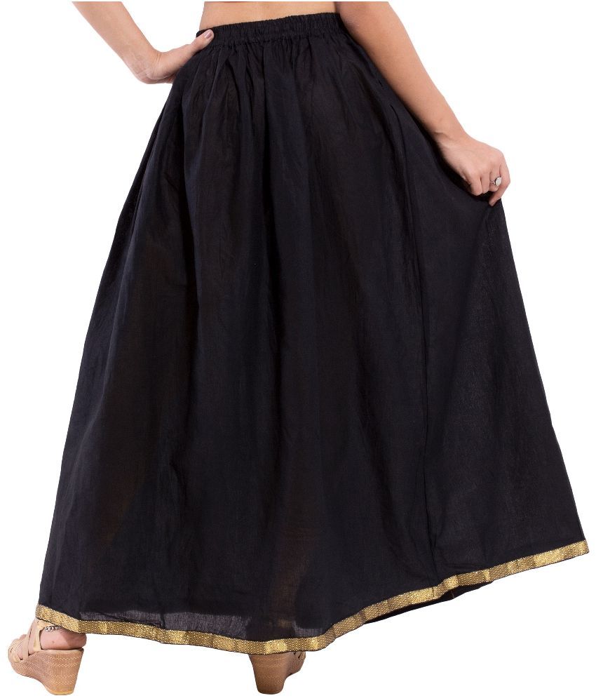 Buy Kanak  Black Cotton Maxi Skirt  Online at Best Prices in 