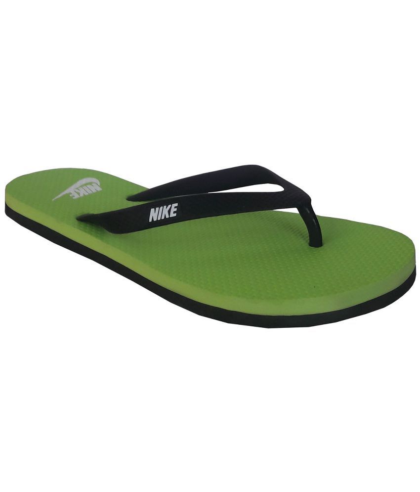 nike green flip flops