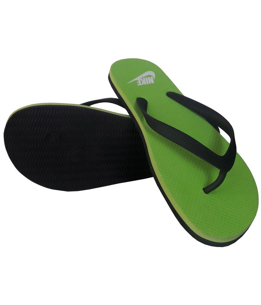 nike green flip flops