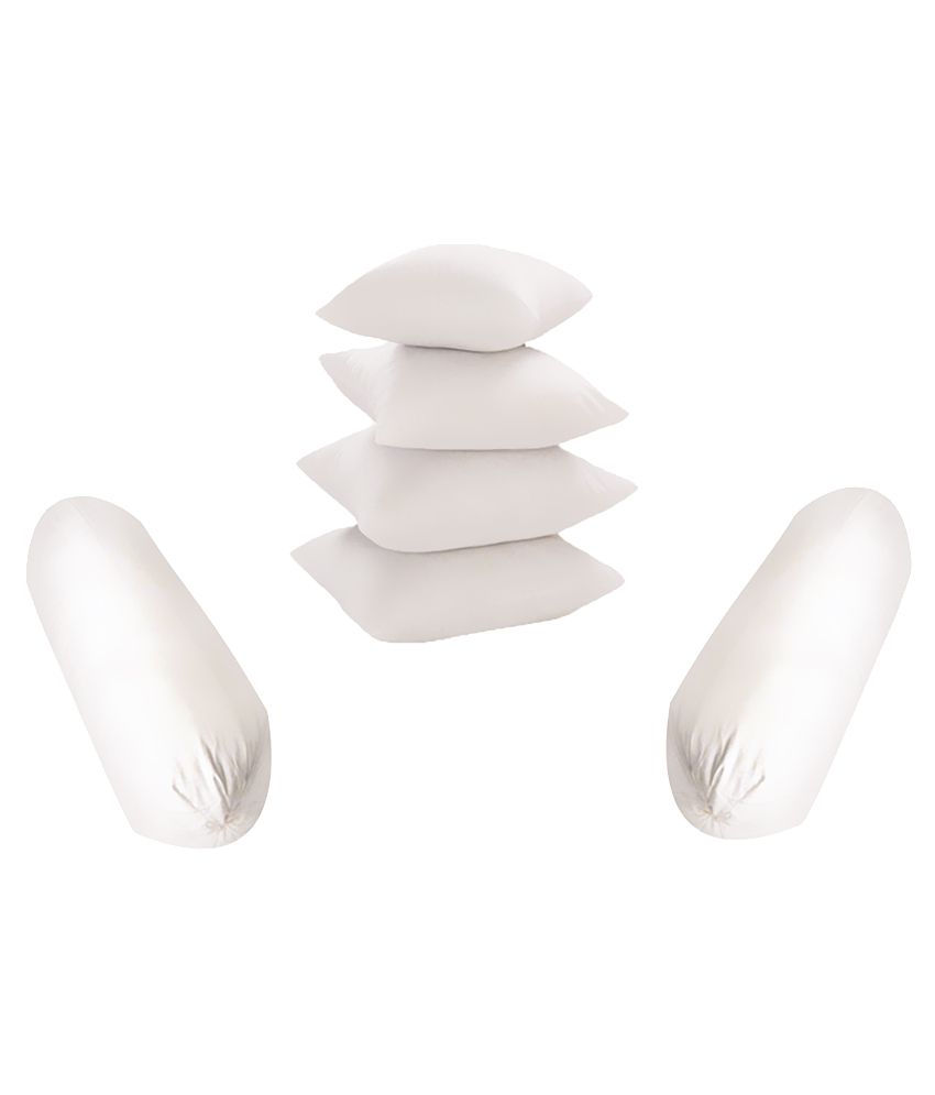 Elegence Beige Polyester 2 Bolster Fillers With 4 Cushion Fillers Buy
