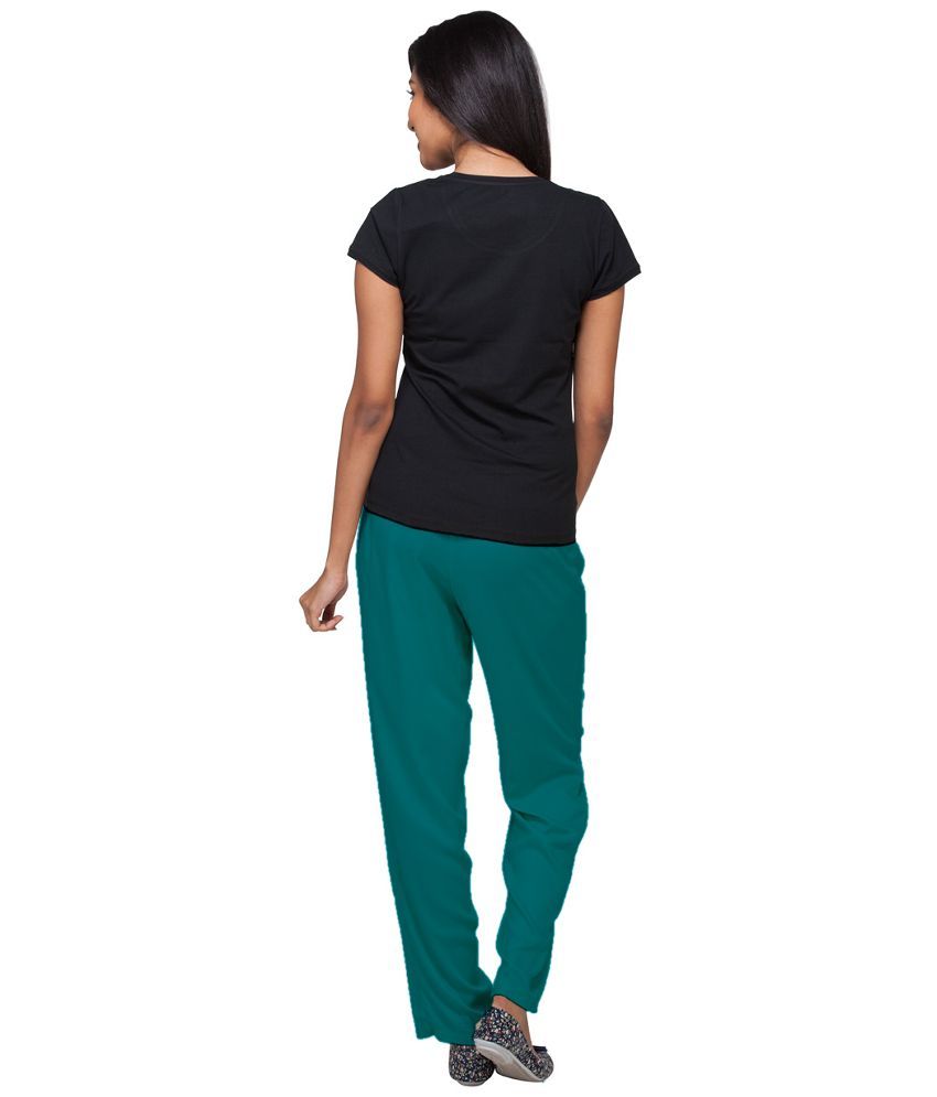 Go Colors Turquoise Viscose Trousers Buy Go Colors Turquoise Viscose