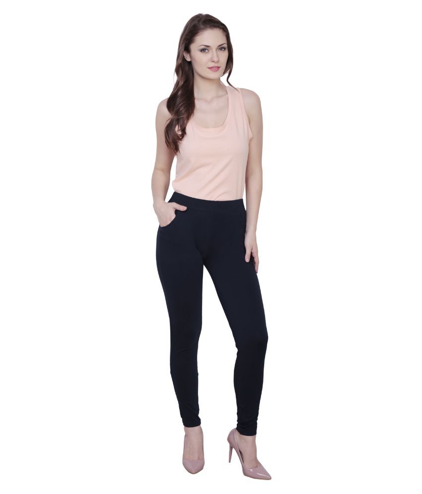 black skinny jeggings women's