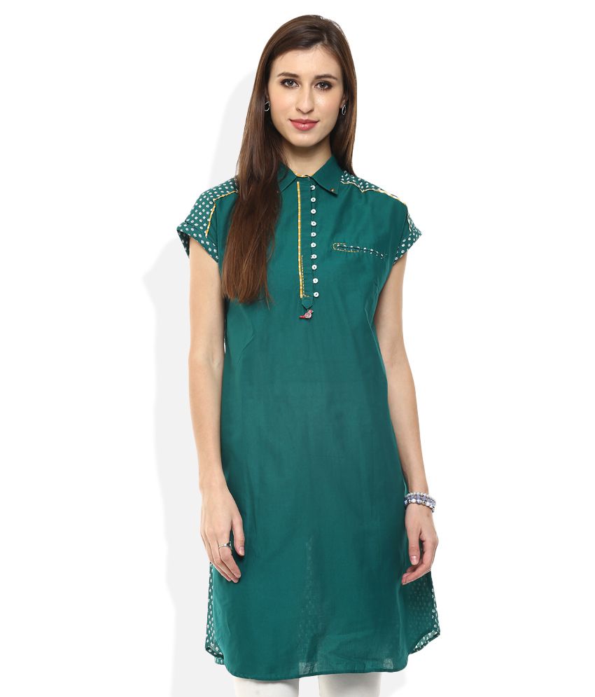 W Green Cotton Kurti - Buy W Green Cotton Kurti Online at Best Prices ...