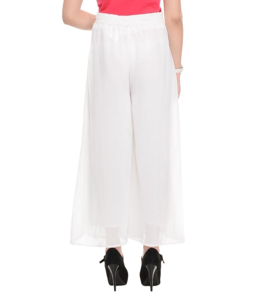 Buy Hardy's Collection White Palazzos Flaired Online at Best Prices in ...
