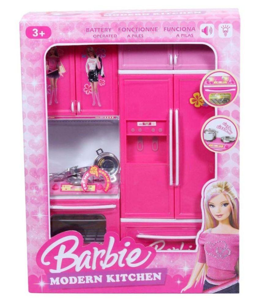 barbie set with kitchen