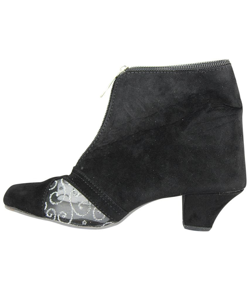 faith black biker boots