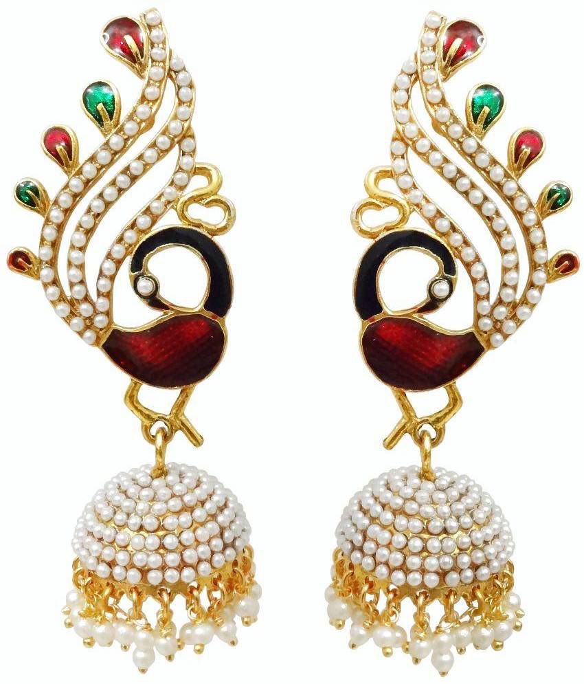 Arts Chetan Zinc Gold Plating Beads Studded Multi Coloured Necklace set ...