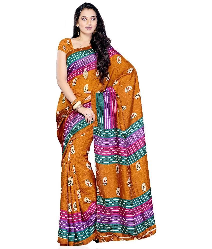 Diva Fashion Orange Jacquard Saree Buy Diva Fashion Orange Jacquard
