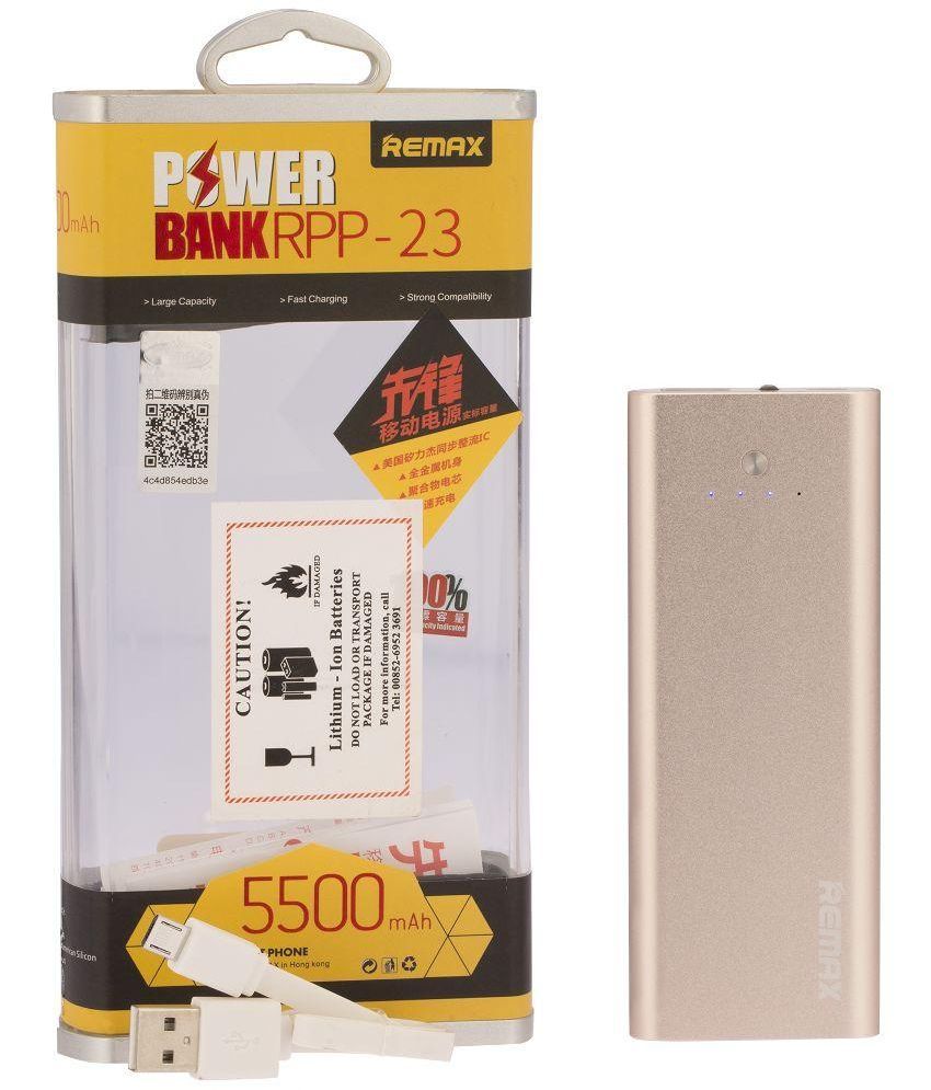 Remax Vanguard 5500 mAh Gold Power Banks Online at Low Prices