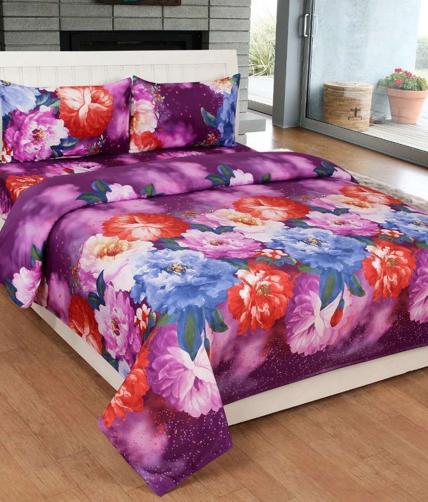 Candy House Multicolor Poly Cotton Bed sheet - Set of 2 - Buy Candy