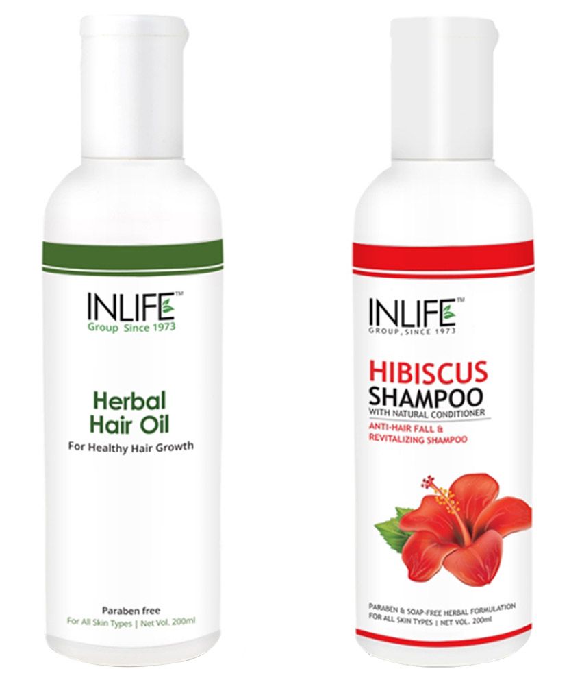 Inlife Combo Of Hair Care Natural Hibiscus Mild Shampoo And Herbal