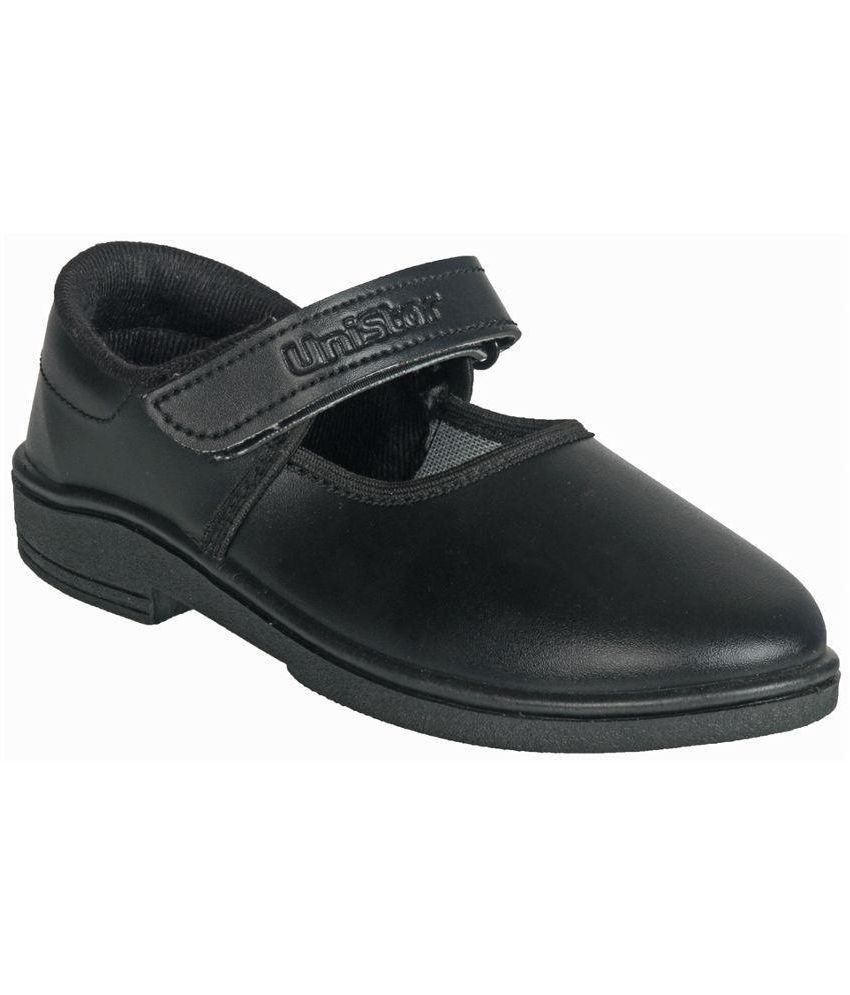 Unistar Black Leather School Shoes for 