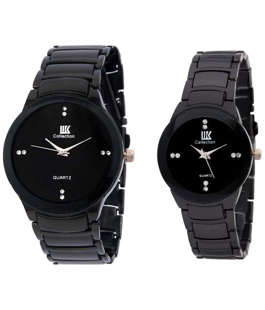     			IIK Collection Black Analog Watch - Pack Of 2