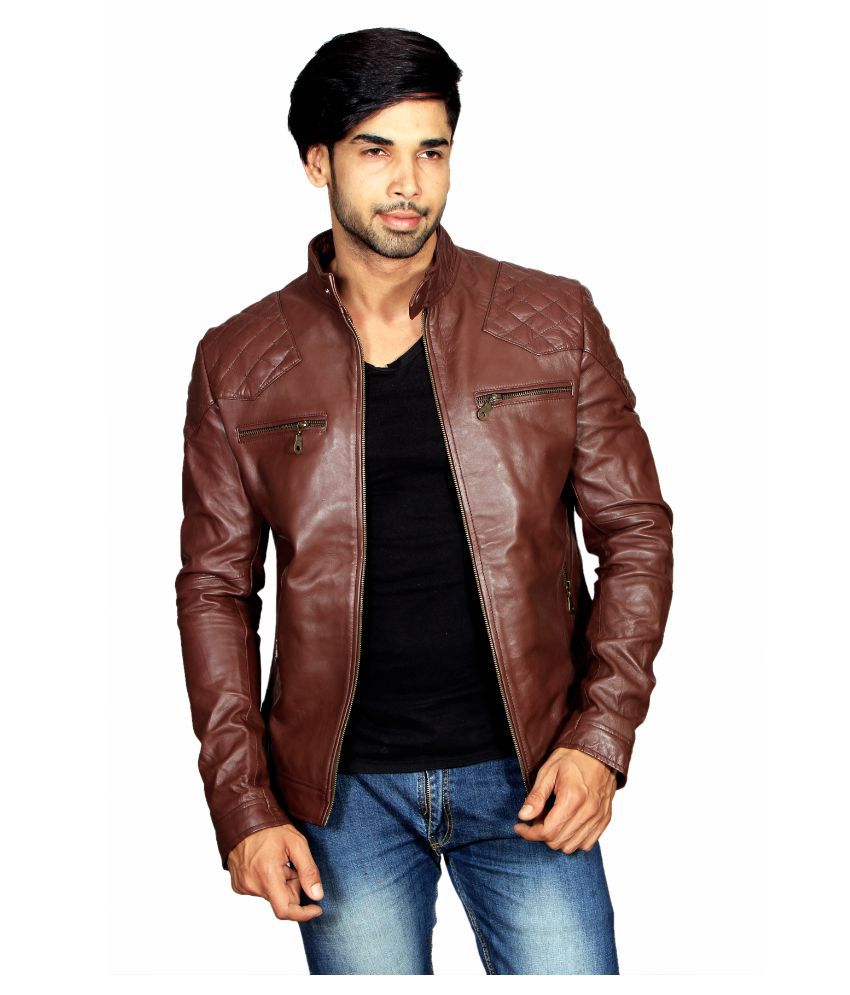 Armour Brown PU Leather Casual Jacket - Buy Armour Brown PU Leather ...