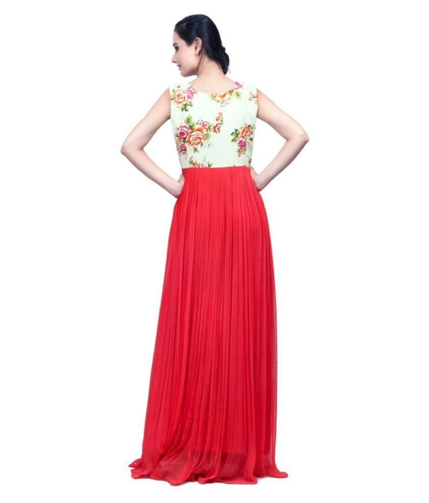 red georgette frock