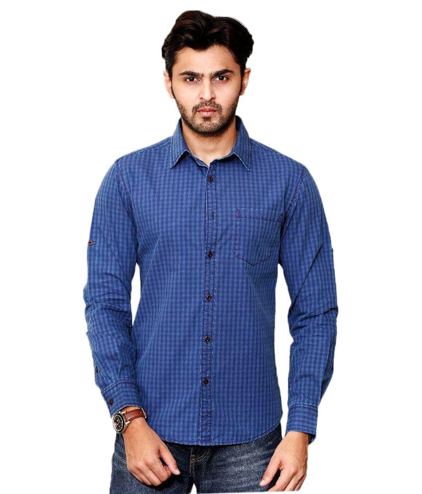 Rafters Blue Casuals Regular Fit Shirt - Buy Rafters Blue Casuals ...