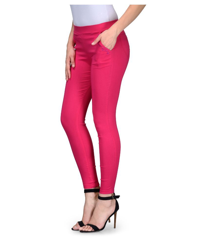 Buy Being Fab Pink Jeggings Skinny Online at Best Prices in India ...