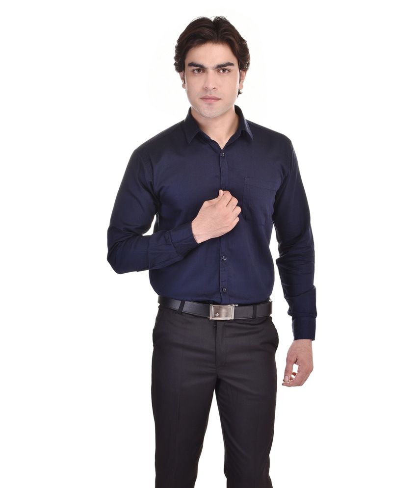 navy formal shirt mens