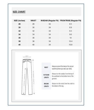 lee riders jeans size chart