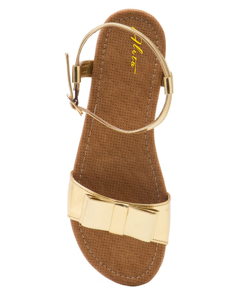 comfortable gold flat sandals