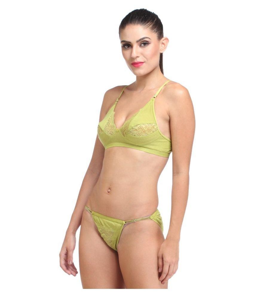 lime green bra set