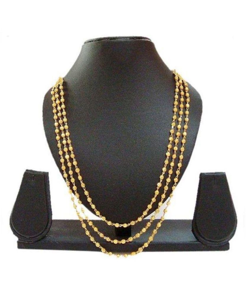 J S Imitation Brass Gold Plating Studded Gold Coloured Necklace Buy J
