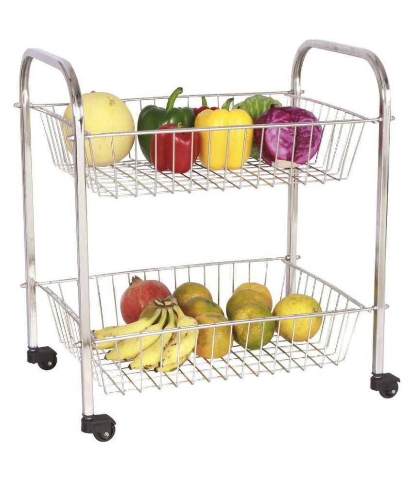 Amol 2 Tier Stainless Steel Multipurpose Fruit & Vegetable Stand ...