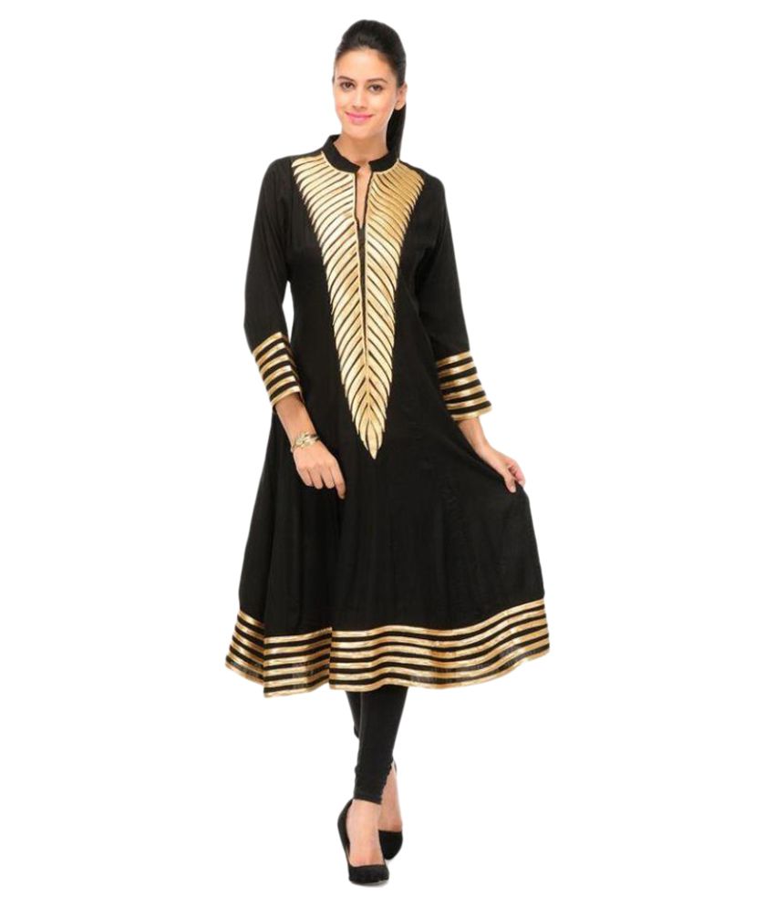 Buy south sister Black Crepe Anarkali Kurti  Single Online at Best Price  in India  Snapdeal