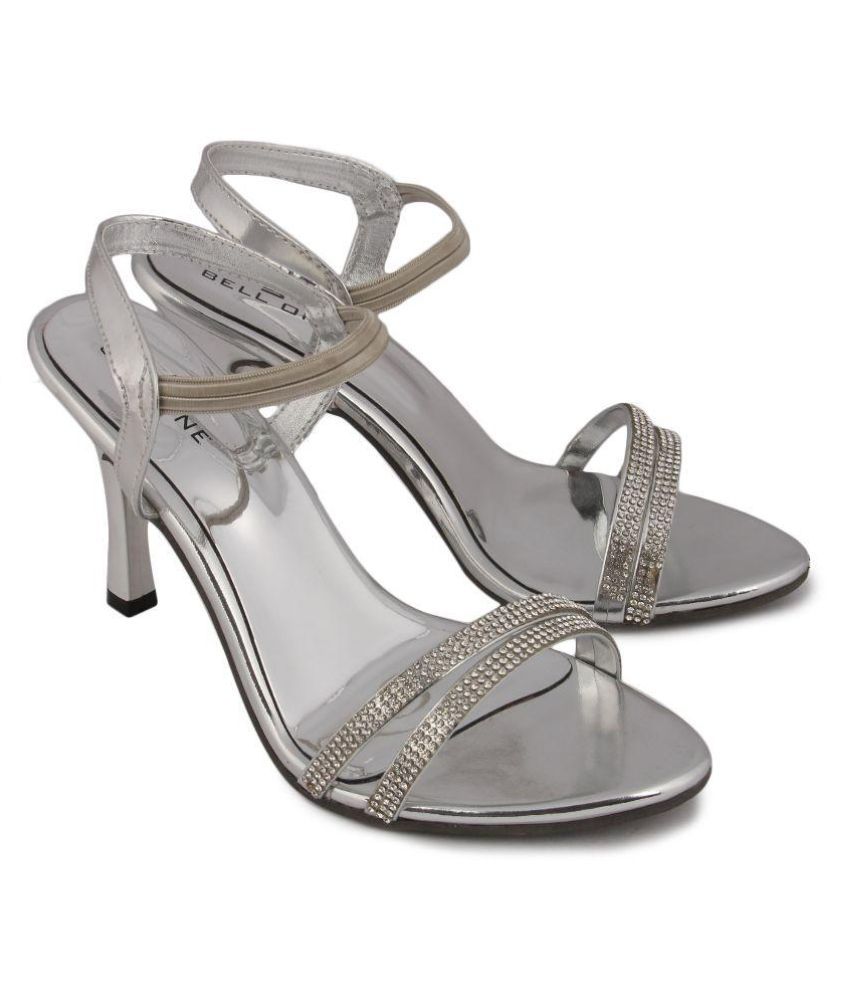 block heel silver shoes uk