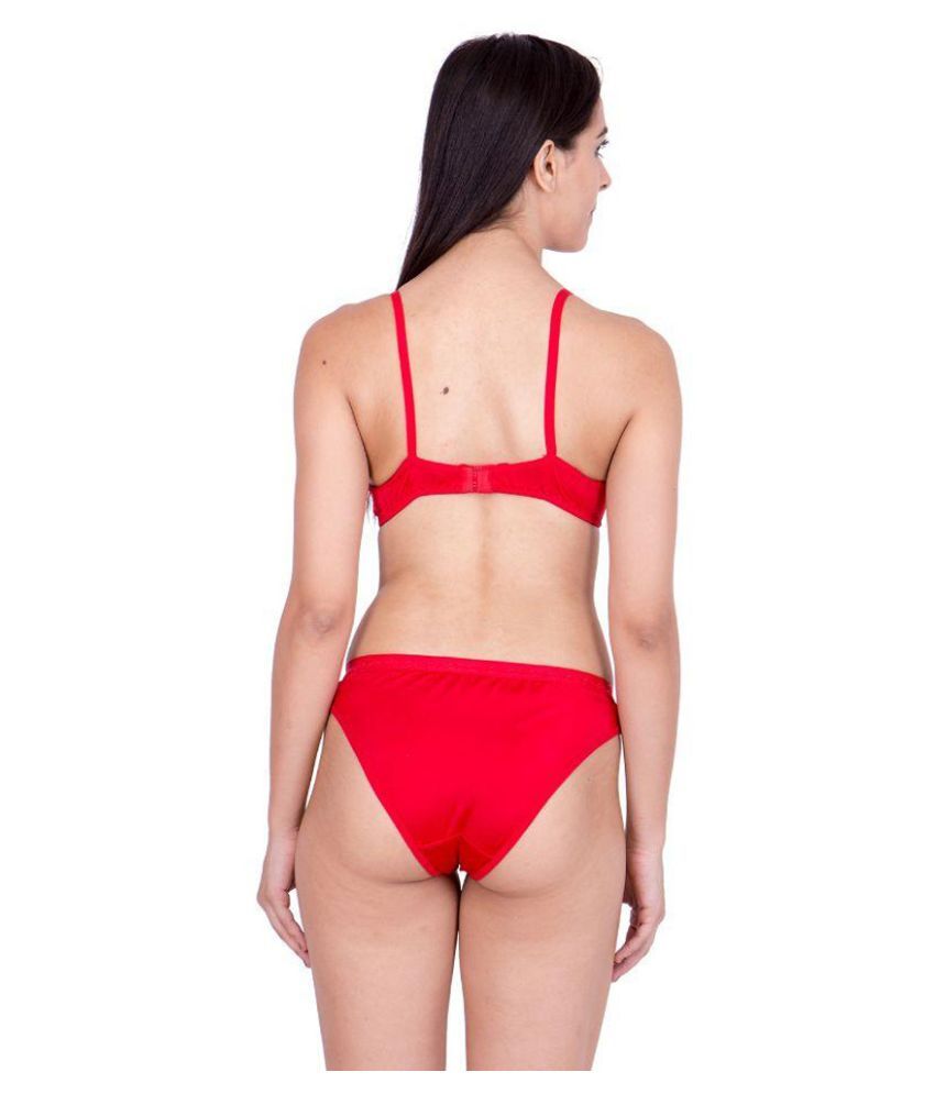 Buy Body Size Red Poly Satin Bra Panty Sets Online At Best Prices In India Snapdeal