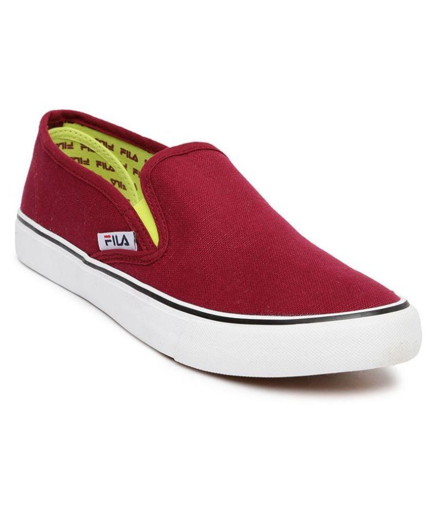 maroon fila shoes