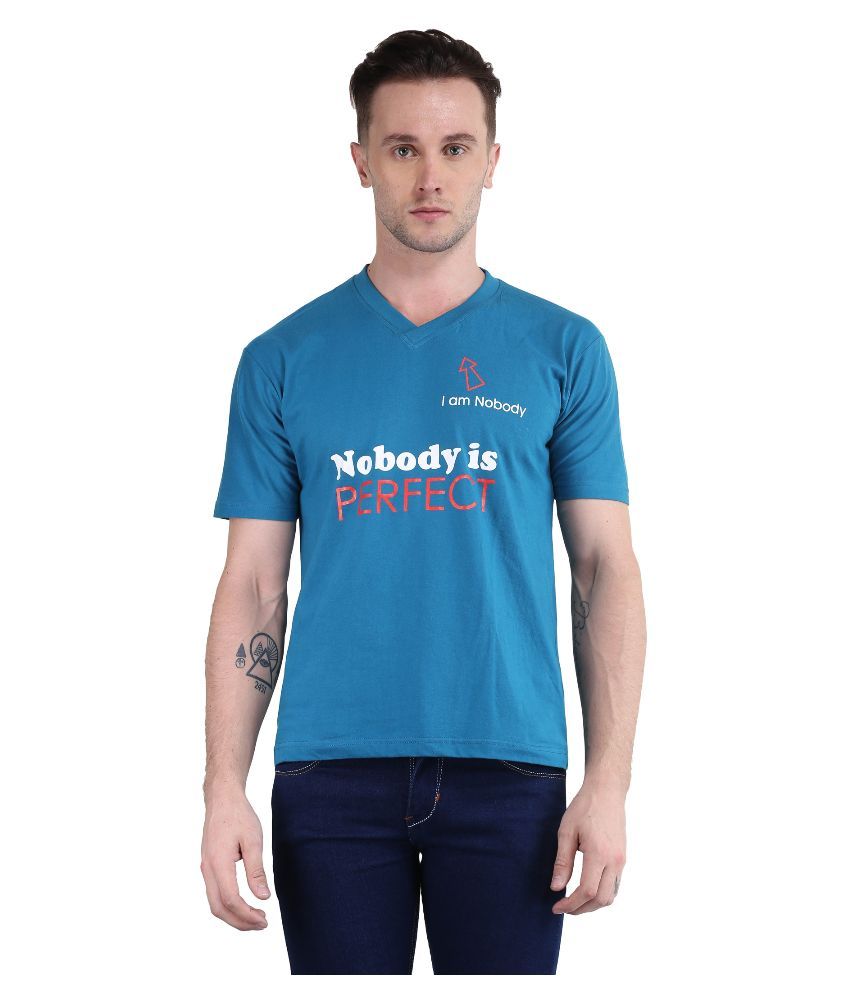     			British Terminal Blue V-Neck T Shirt