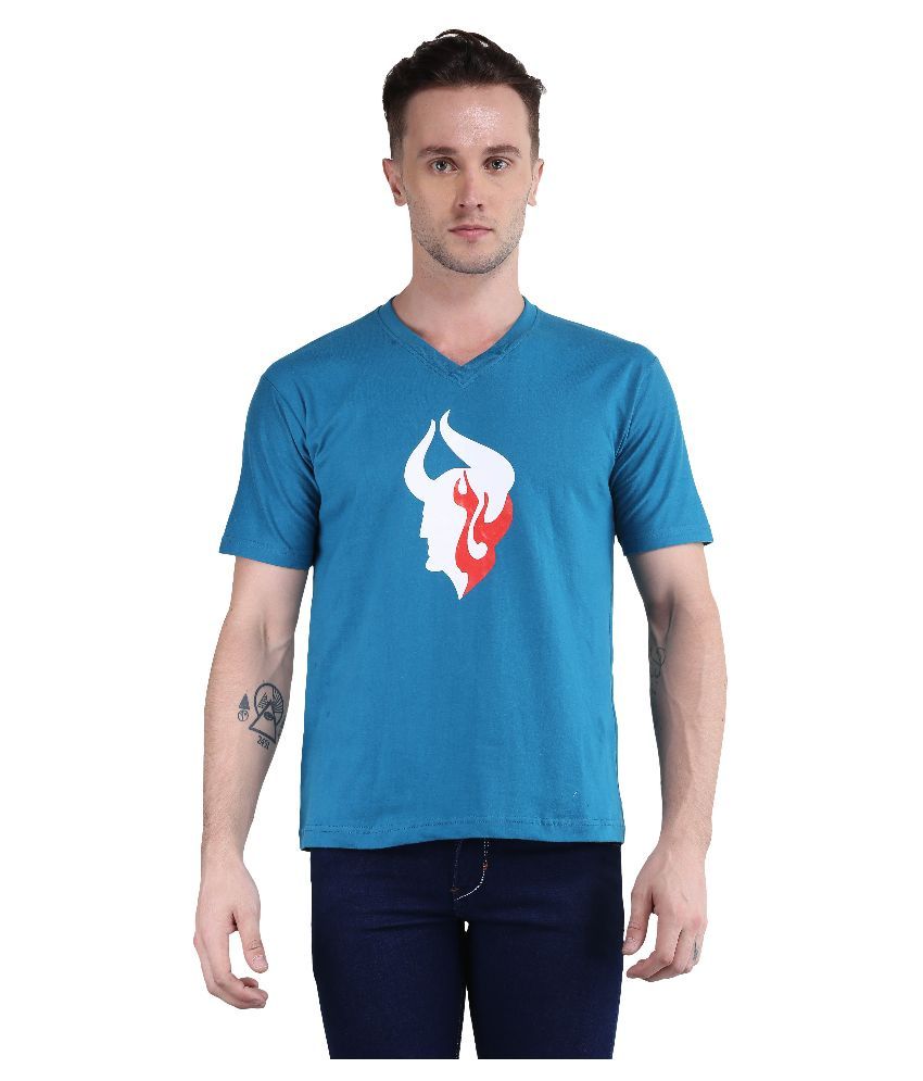     			British Terminal Blue V-Neck T Shirt