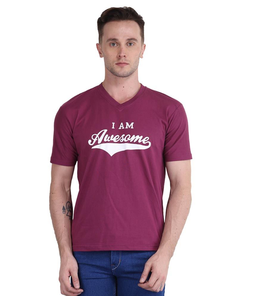     			British Terminal Maroon V-Neck T Shirt