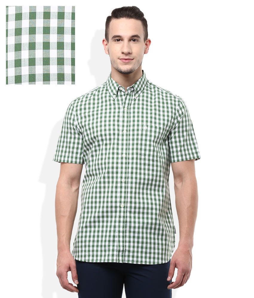 dark green checks shirt