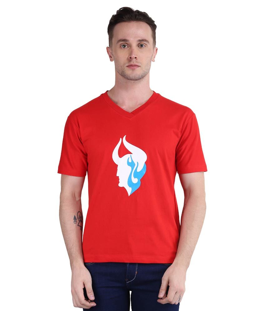     			British Terminal Red V-Neck T Shirt