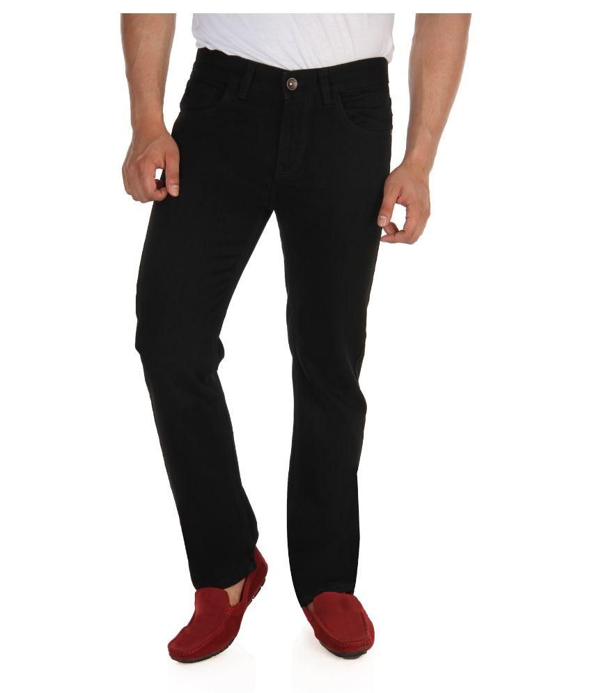 black regular fit jeans mens