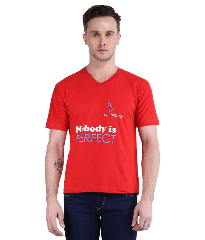     			British Terminal Red V-Neck T Shirt