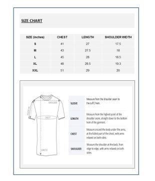 John Players T Shirt Size Chart