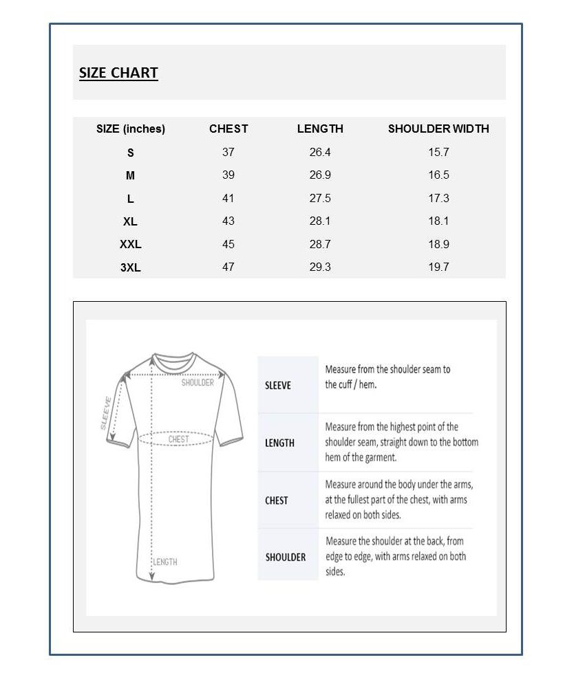 Garment Size Chart India