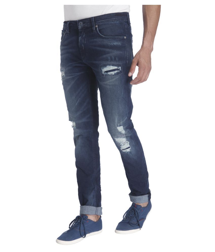 Jack & Jones Blue Slim Washed - Buy Jack & Jones Blue Slim Washed Online at Best Prices in India 