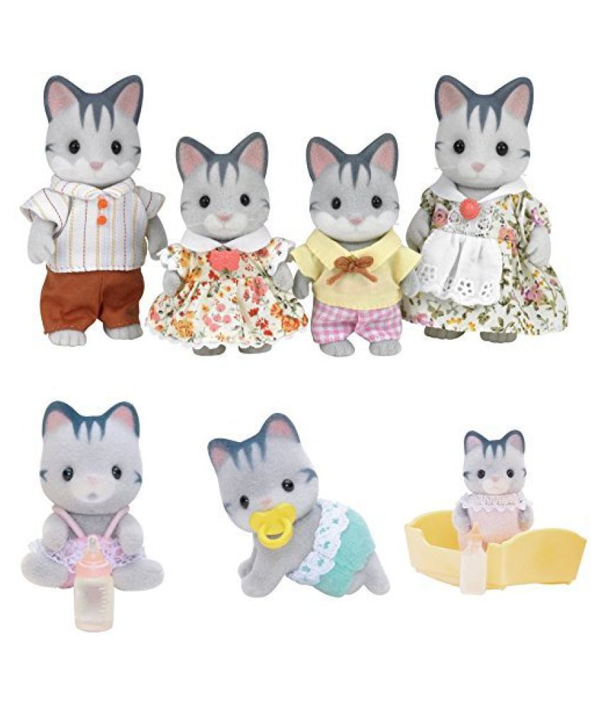 sylvanian families grey cat family