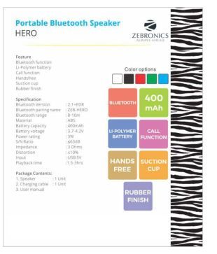 portable bt speaker zeb hero price