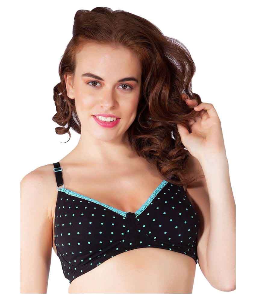 Liberti World Black Cotton Lycra T-Shirt/ Seamless Bra - 649003713865