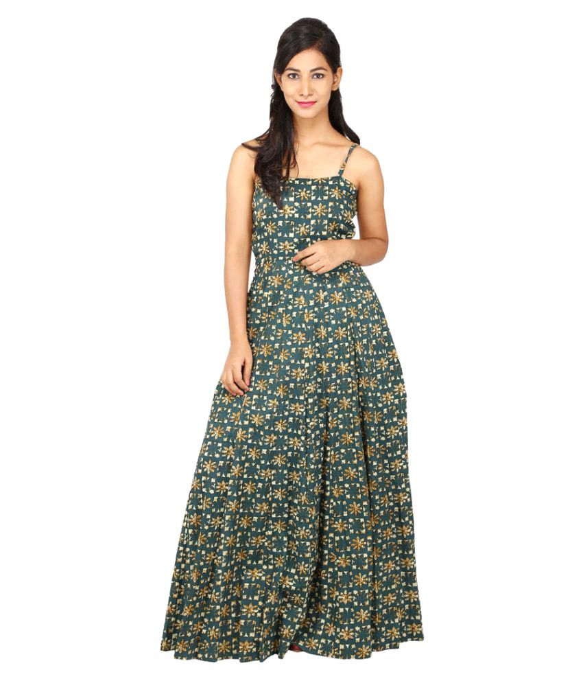 Peepal Green Cotton Dresses - Buy Peepal Green Cotton Dresses Online at ...