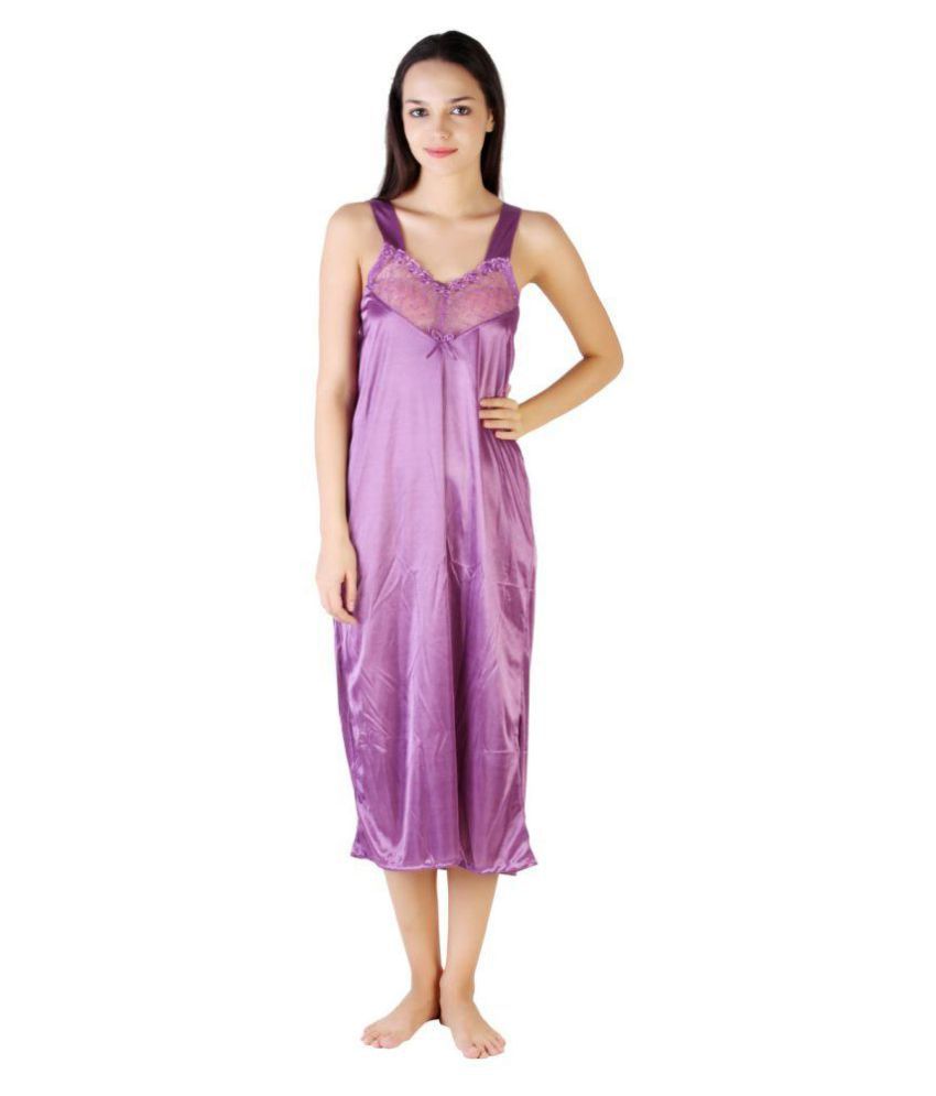 Buy Akarshak Purple Satin Nighty And Night Gowns Online At Best Prices In India Snapdeal 9564