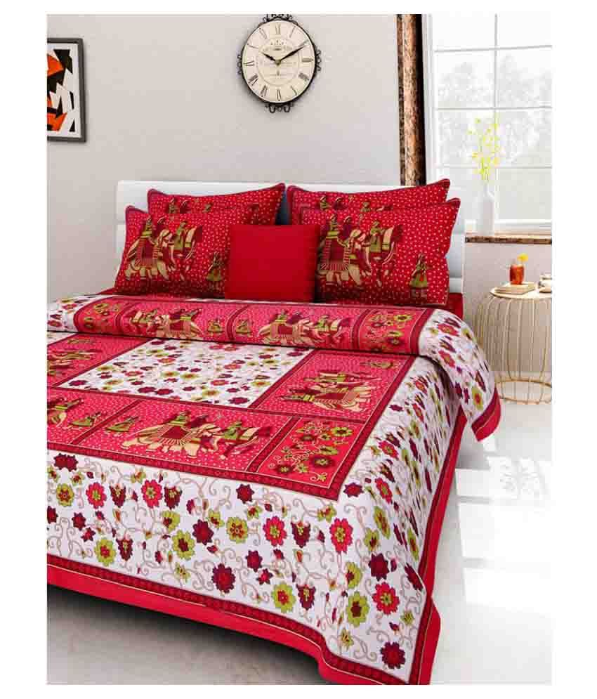     			Kismat Collection Double Cotton Printed Bed Sheet