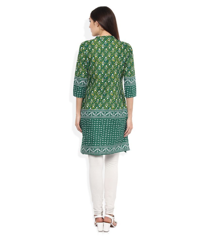 Rangmanch by Pantaloons Green Cotton Straight Kurti Buy Rangmanch by